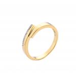 Nhẫn cưới đan chéo nam đá 14k