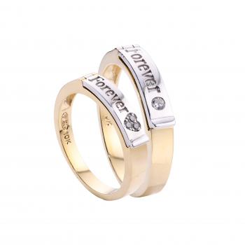 Nhẫn cưới vàng Forever 14k (khắc chữ theo yêu cầu)