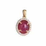 Mặt dây chuyền vàng 14k gắn đá Ruby