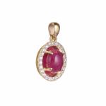 Mặt dây chuyền vàng 14k gắn đá Ruby