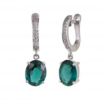 Bông tai 14k gắn đá Emerald