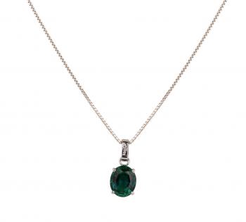 Dây chuyền vàng 14K mặt đá Emerald