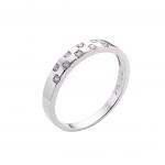 Nhẫn cưới vàng trắng 14k chấm đơn