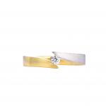 Nhẫn cưới đính đá kết chéo 14k